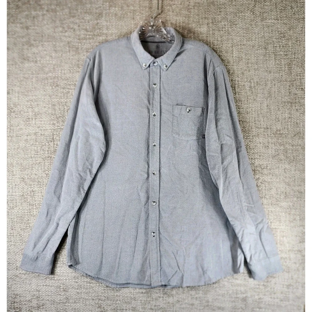 Free Fly Button Down Shirt Mens XL Gray Bamboo Performance Twill‎ Casual Sporty